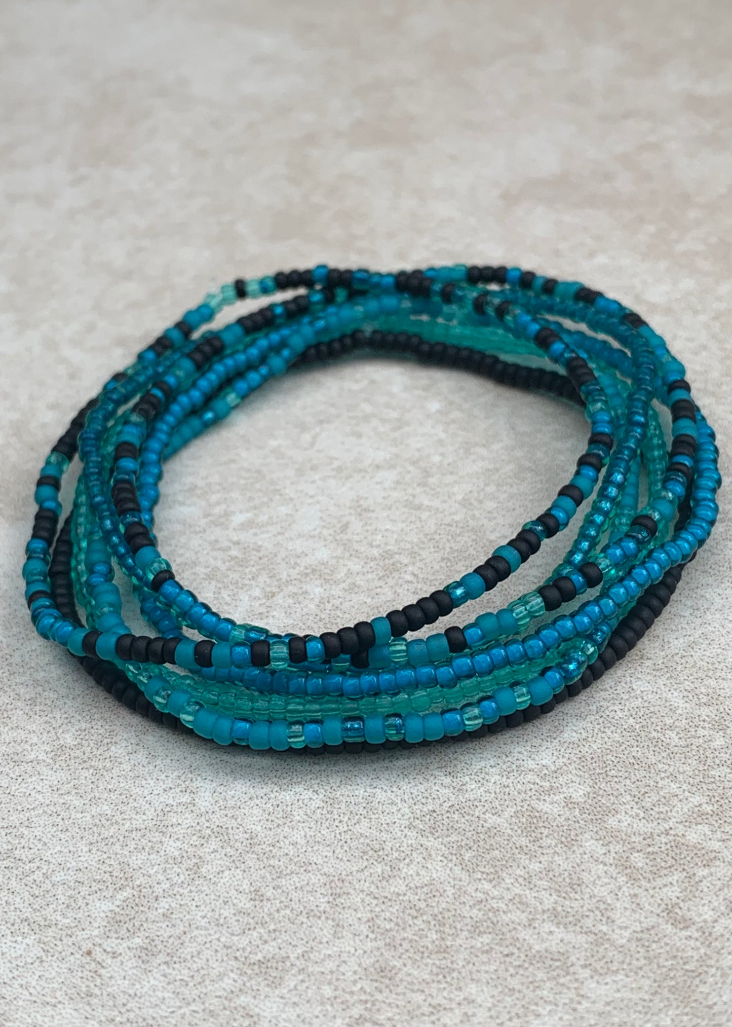 11/0 The Abyss Japanese stretch seed bead bracelet set, dainty elastic seed bead bracelets