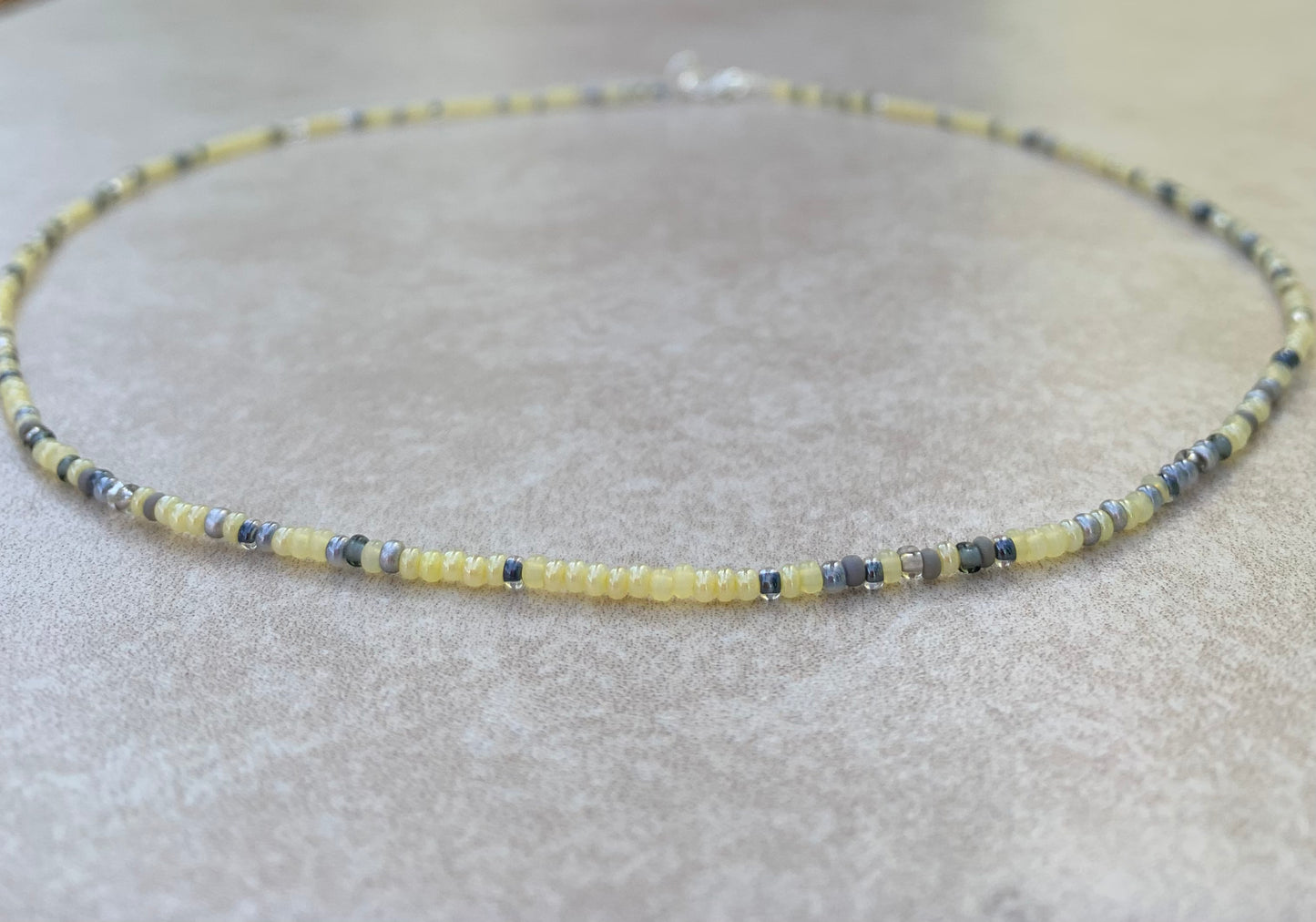11/0 Cloudy Day necklace tiny seed bead necklace