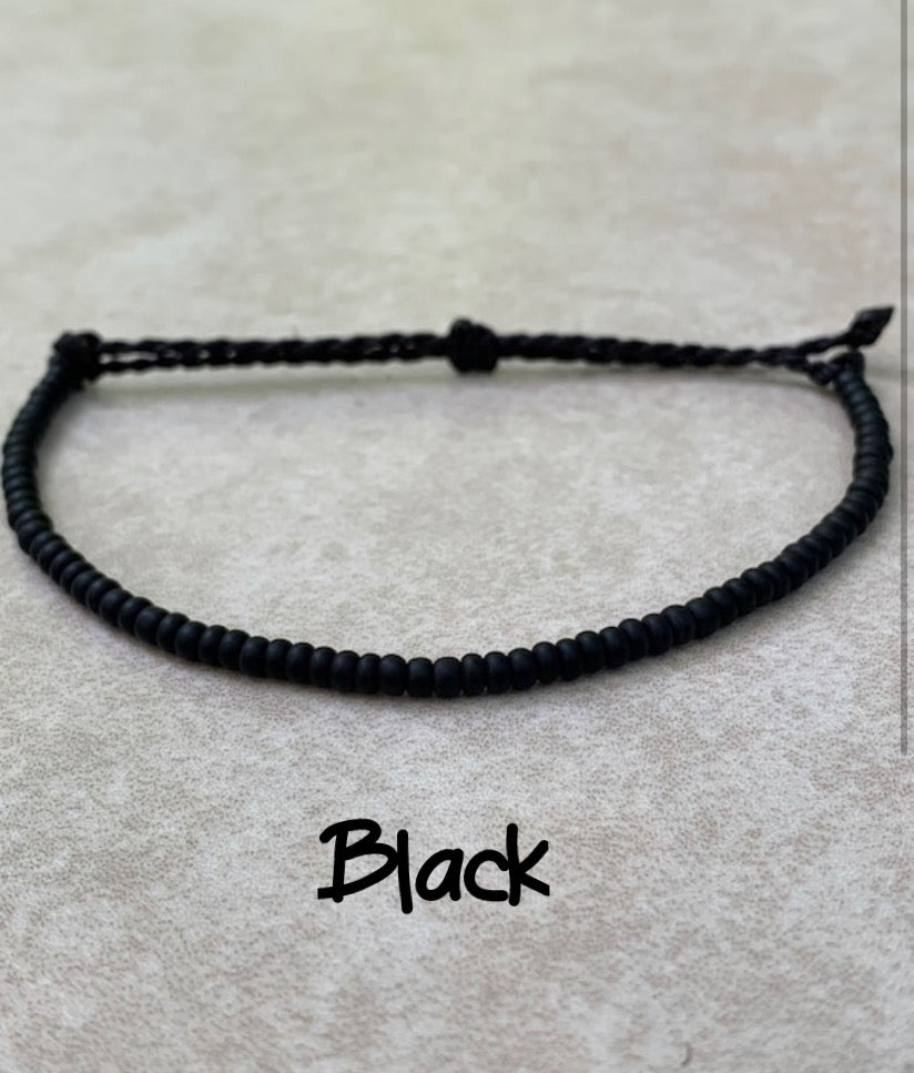 8/0 Individual Beaded Wax String Bracelets, beaded bracelets