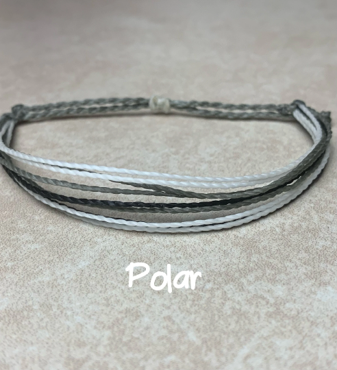 Polar Waxed String Bracelet, waterproof adjustable waxed string bracel –  MistyRayneCreations