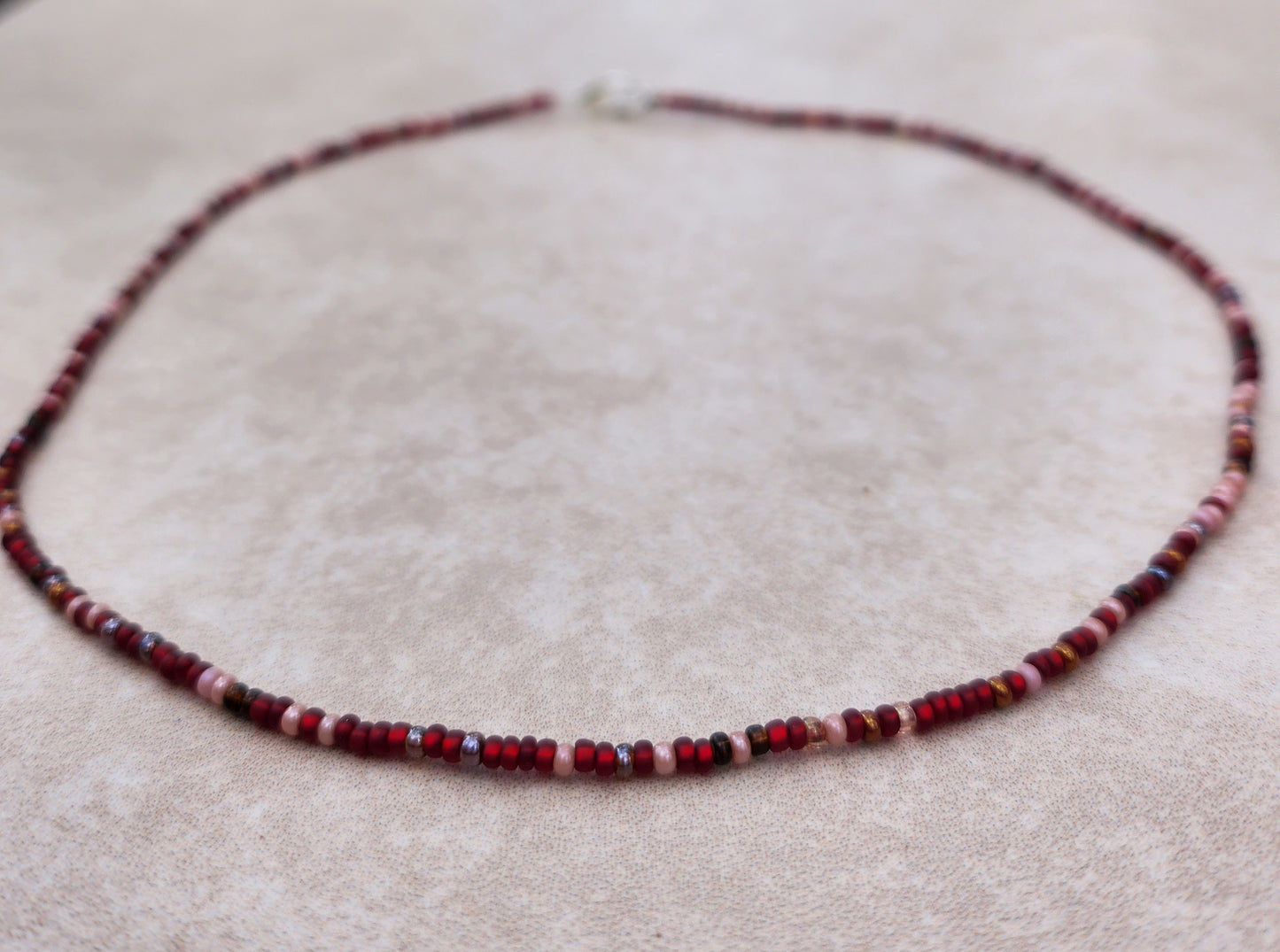 11/0 Chocolate Rose necklace tiny seed bead necklace