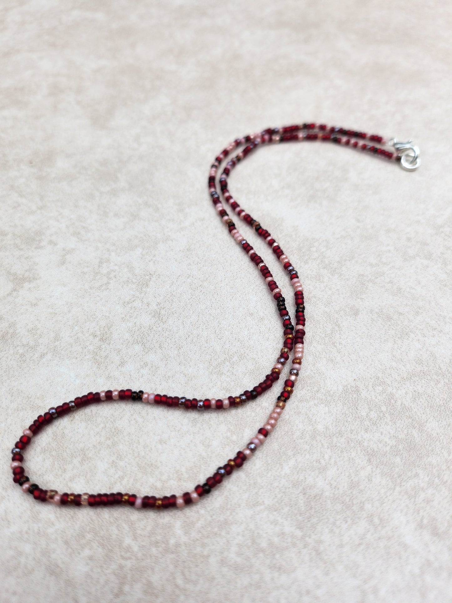 11/0 Chocolate Rose necklace tiny seed bead necklace