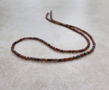 11/0 Earth Tones necklace tiny seed bead necklace