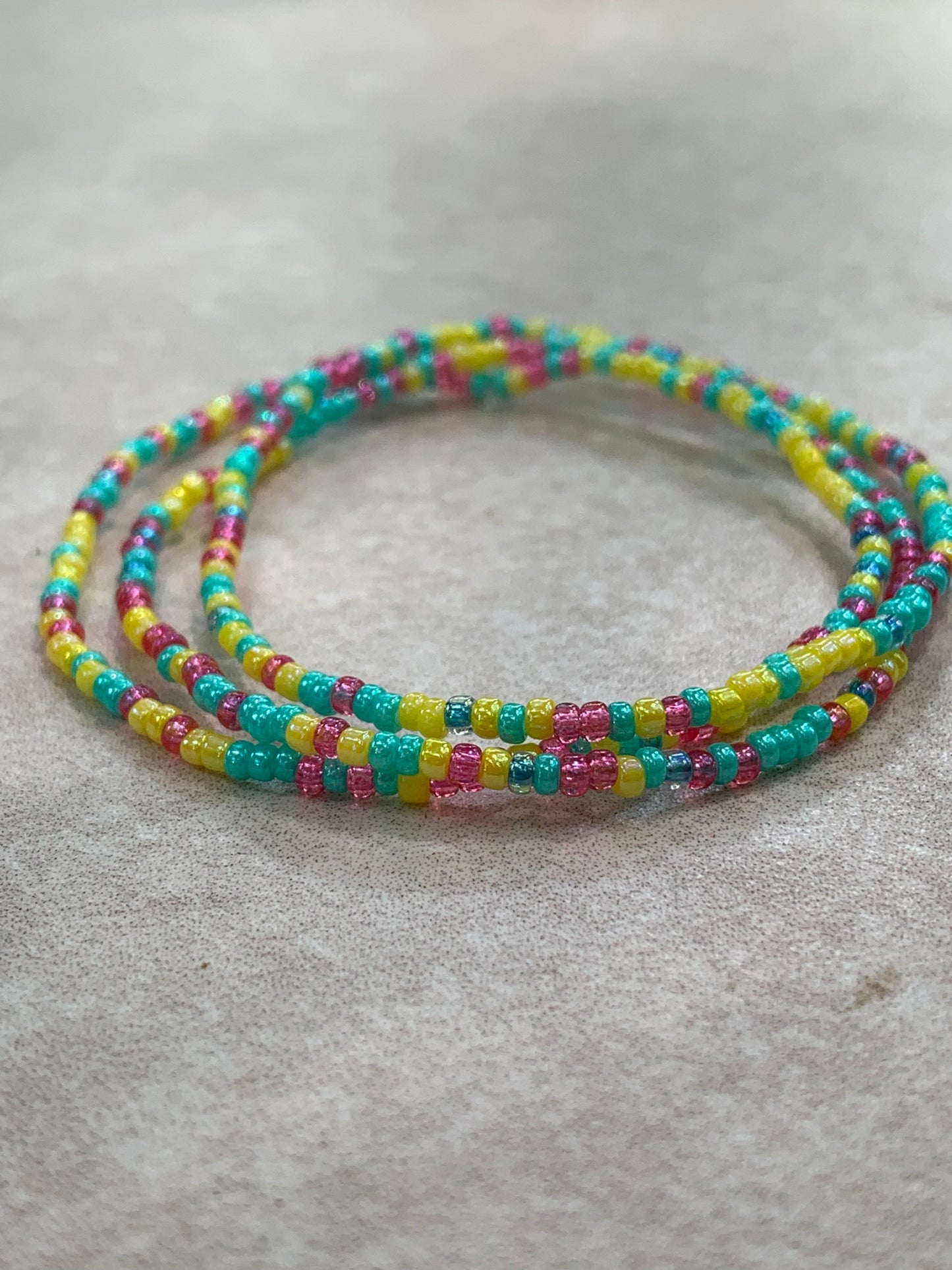 11/0 Set of 3 River in the spring Japanese stretch seed bead bracelet set