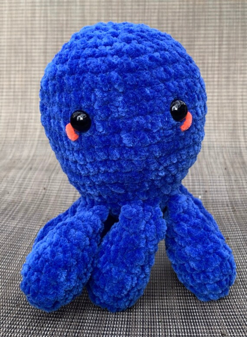 Crochet Velvet Octopus Plushie