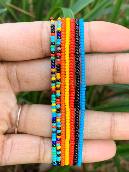 11/0 Tropical Blast stretch tiny stackable seed bead bracelet set