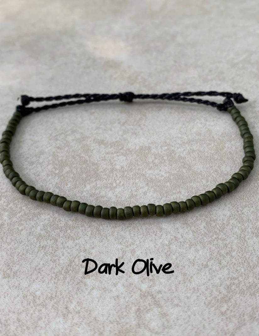 8/0 Individual Beaded Wax String Bracelets, beaded bracelets