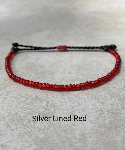 8/0 Individual Beaded Wax String Bracelets, beaded bracelets