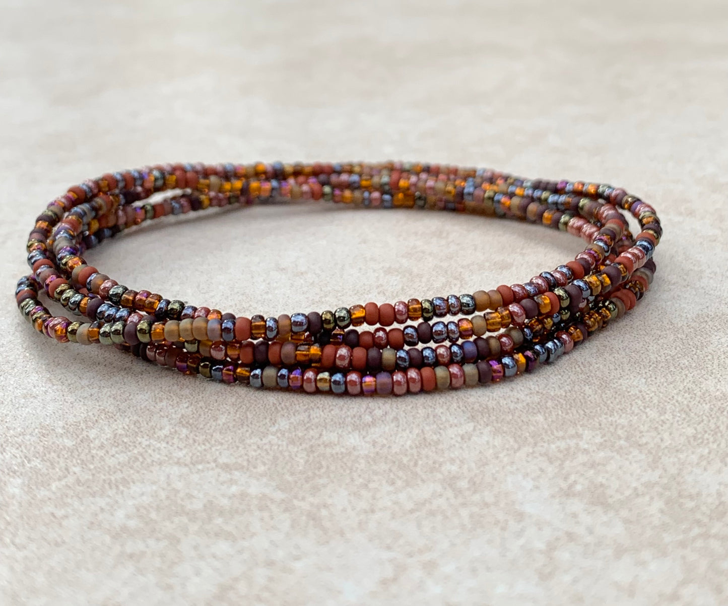 11/0 -WRAP- 36 inch Earth Tones Seed bead wrap bracelet
