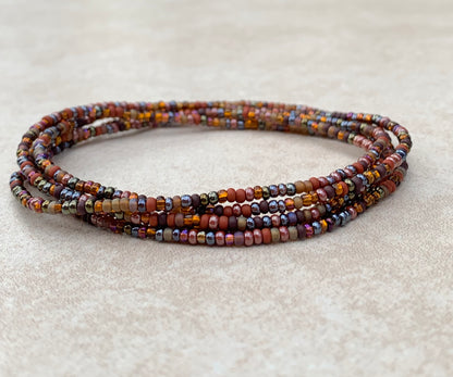 11/0 -WRAP- 36 inch Earth Tones Seed bead wrap bracelet