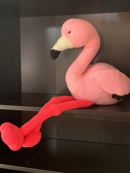 Amigurumi stuffed Flamingo, stuffed animals, pink flamingo, crochet stuffed flamingo toy