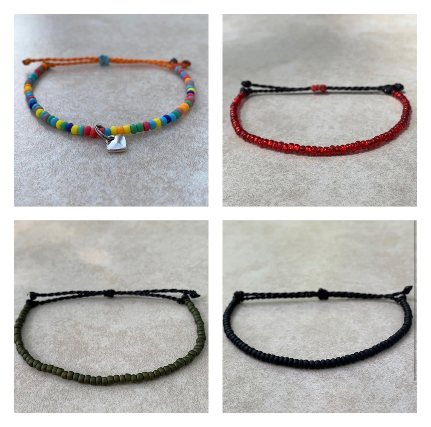 8/0 Individual Beaded Wax String Bracelets, beaded bracelets