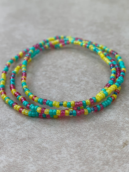 11/0 Set of 3 River in the spring Japanese stretch seed bead bracelet set